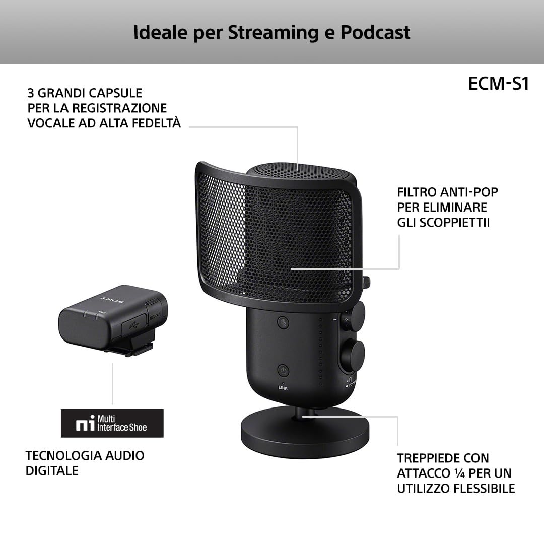 sony-ecm-s1-microfono-wireless-per-streaming-e-podcast-con-riduzione-del-rumore image 3