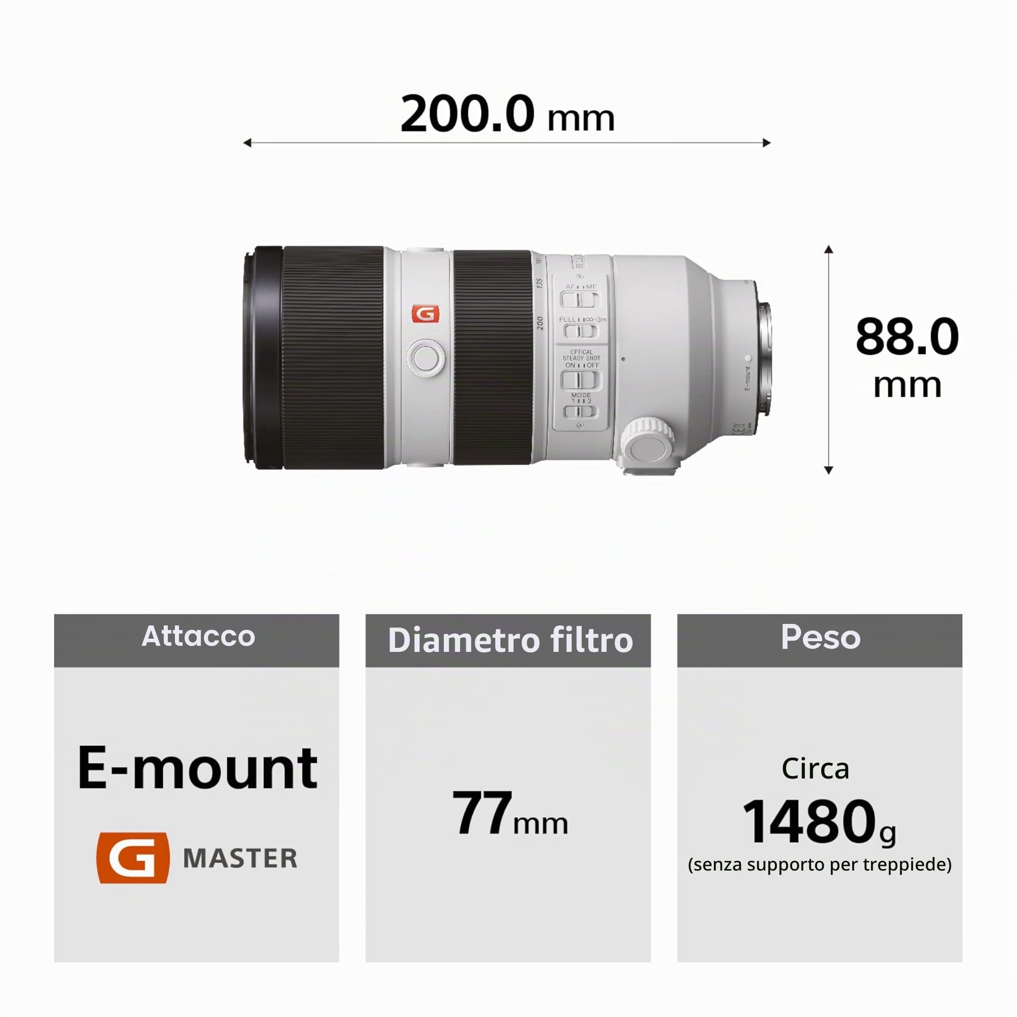 sony-sel70200gm-fe-70-200mm-f-2-8-gm-oss-teleobiettivo-zoom-g-master-per-full-fr image 2